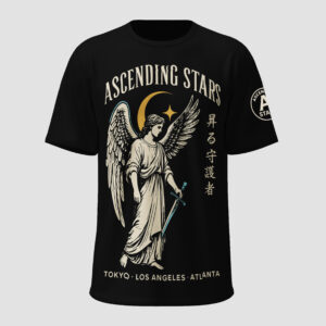 ascending stars guardian angel tee – black